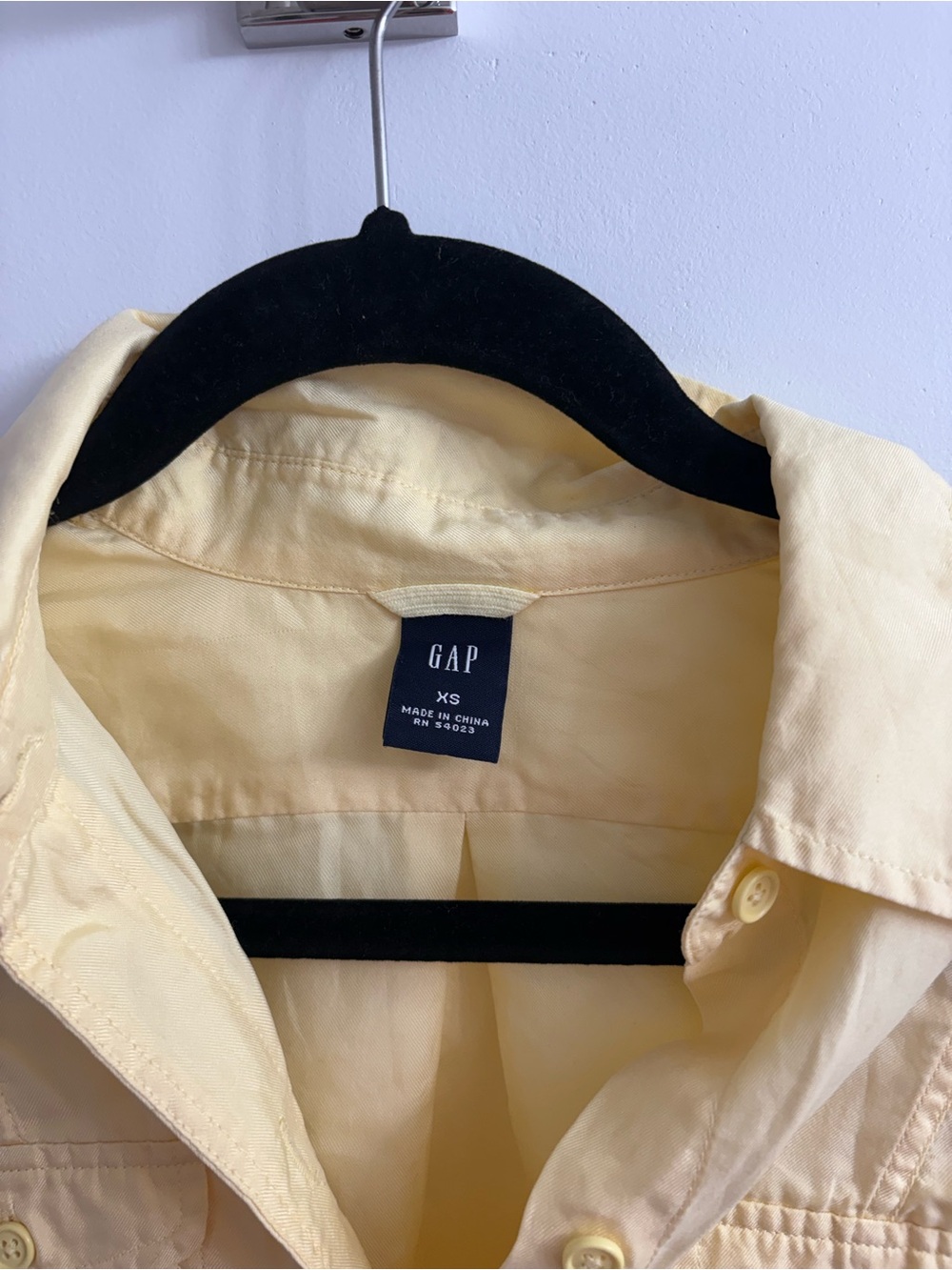 GAP Pale Yellow Collared Button-Up - Picture 2 of 3